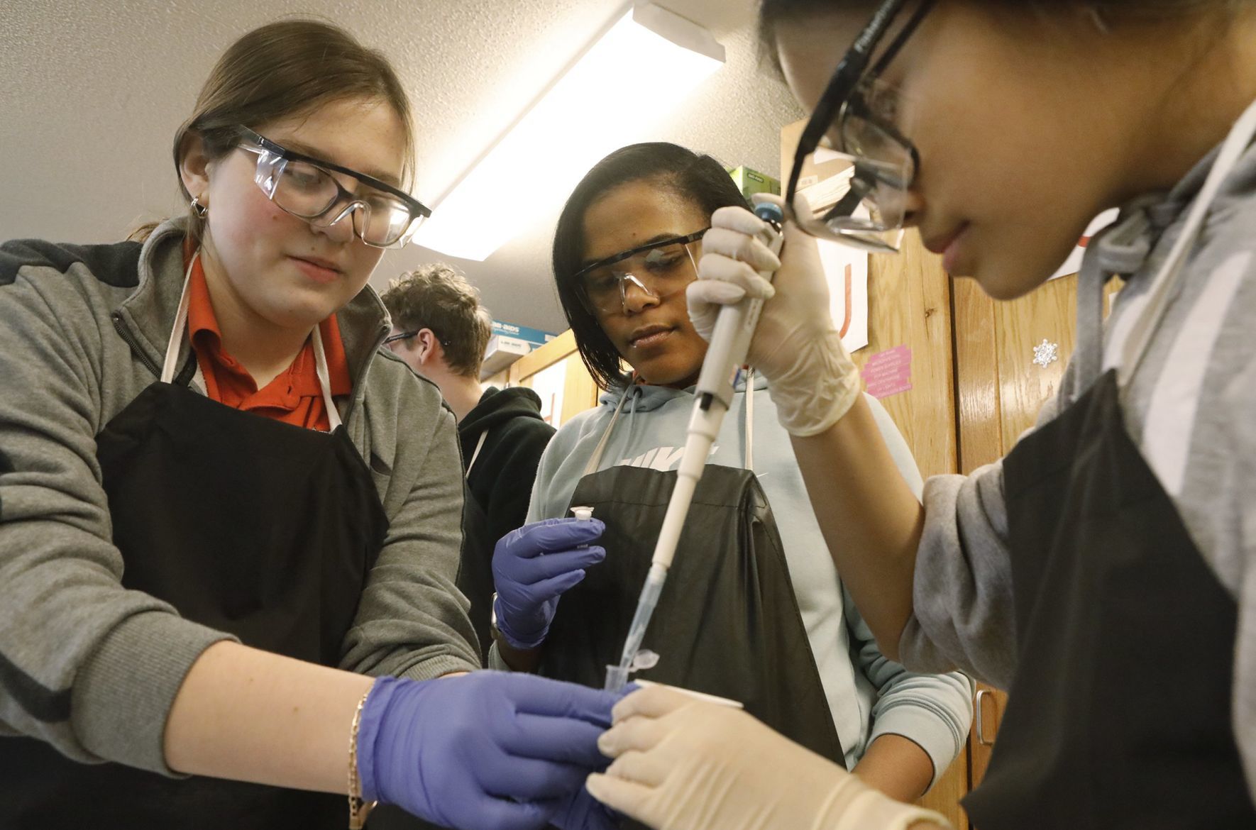 Collegiate students learn about their own DNA